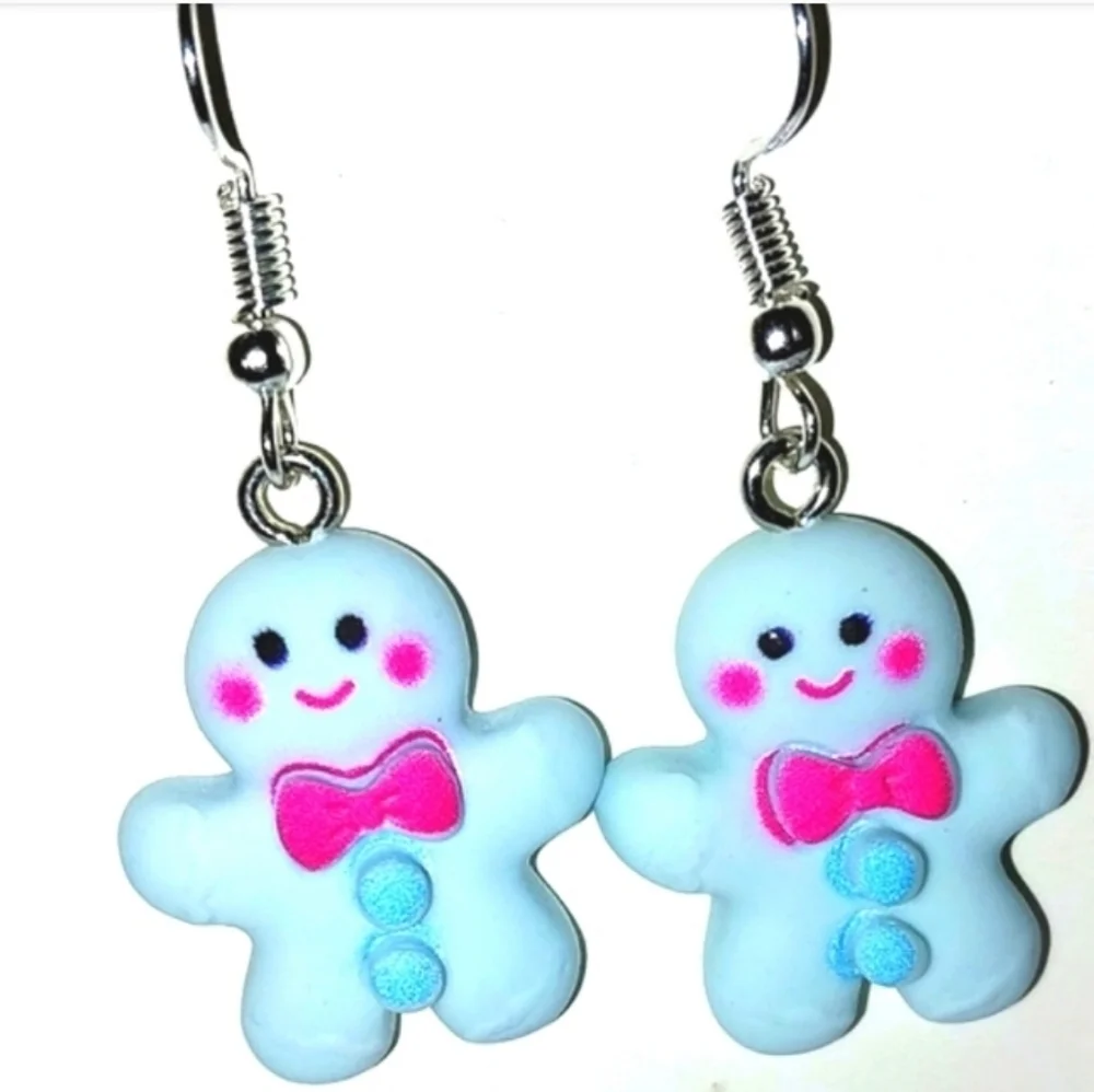 Blue Holiday Hand CRAFTED Dangle Earrings For Adults And Kids